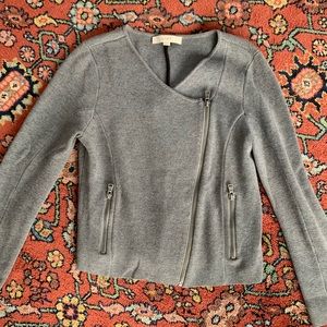 Loft grey knit moto jacket sz. M